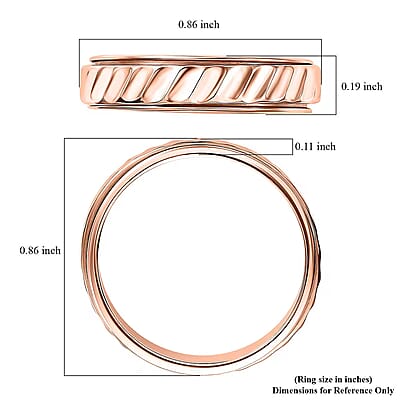 Diamond-cut Band Ring in 18K Vermeil Rose Gold Over Sterling Silver (Size 10.0) 3.20 Grams (Del. in 10-12 Days)