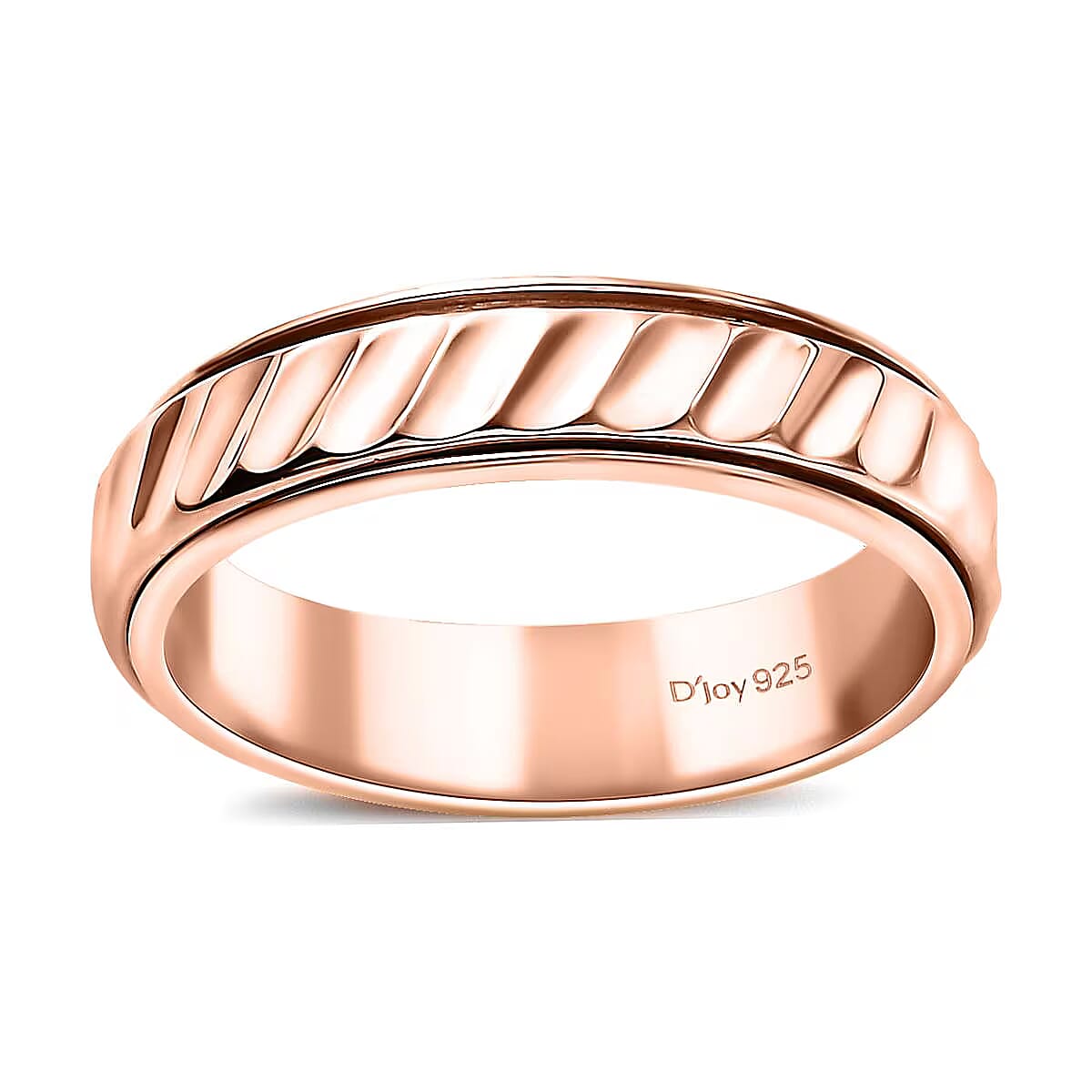 Diamond-cut Band Ring in 18K Vermeil Rose Gold Over Sterling Silver (Size 11.0) 3.20 Grams image number 0