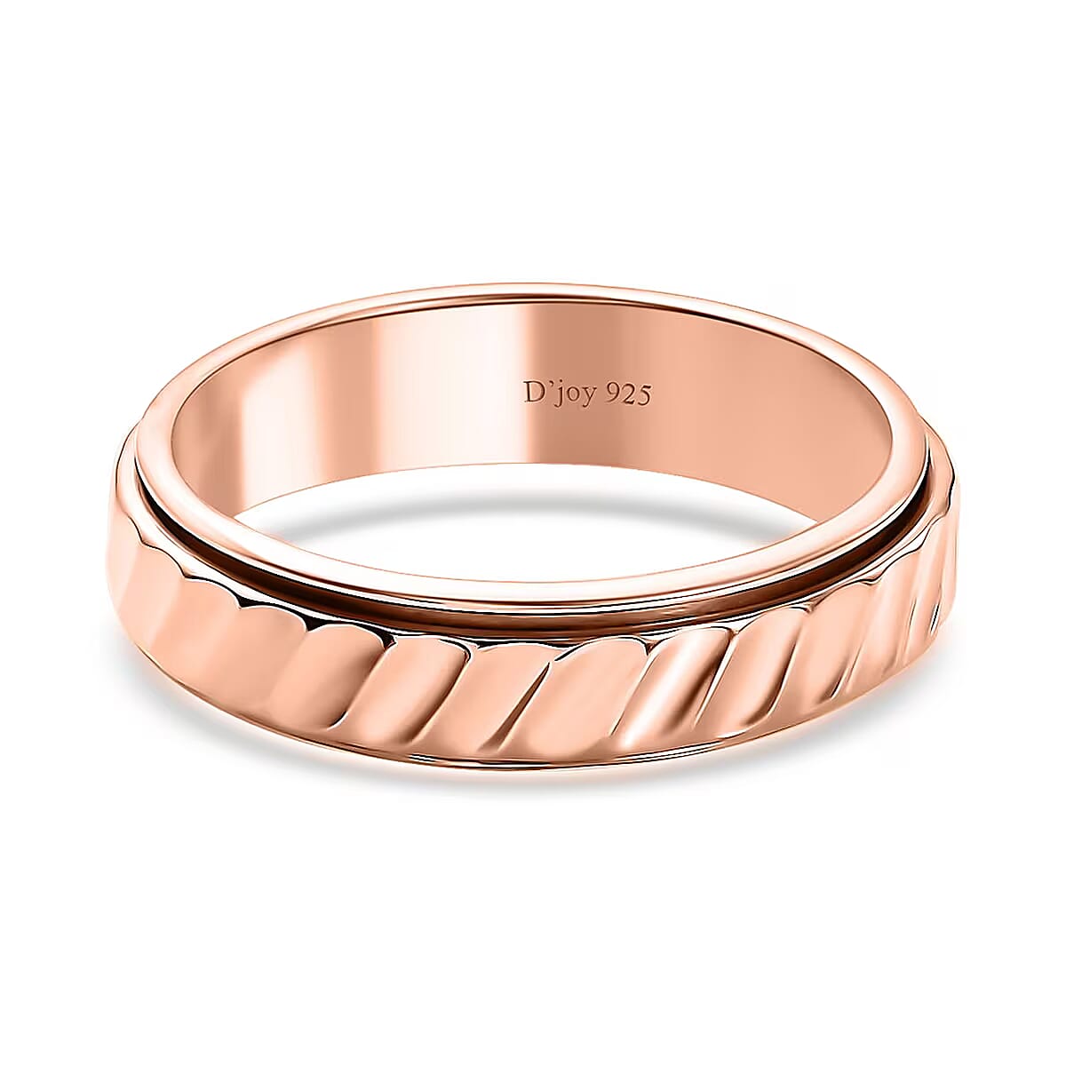 Diamond-cut Band Ring in 18K Vermeil Rose Gold Over Sterling Silver (Size 11.0) 3.20 Grams image number 4