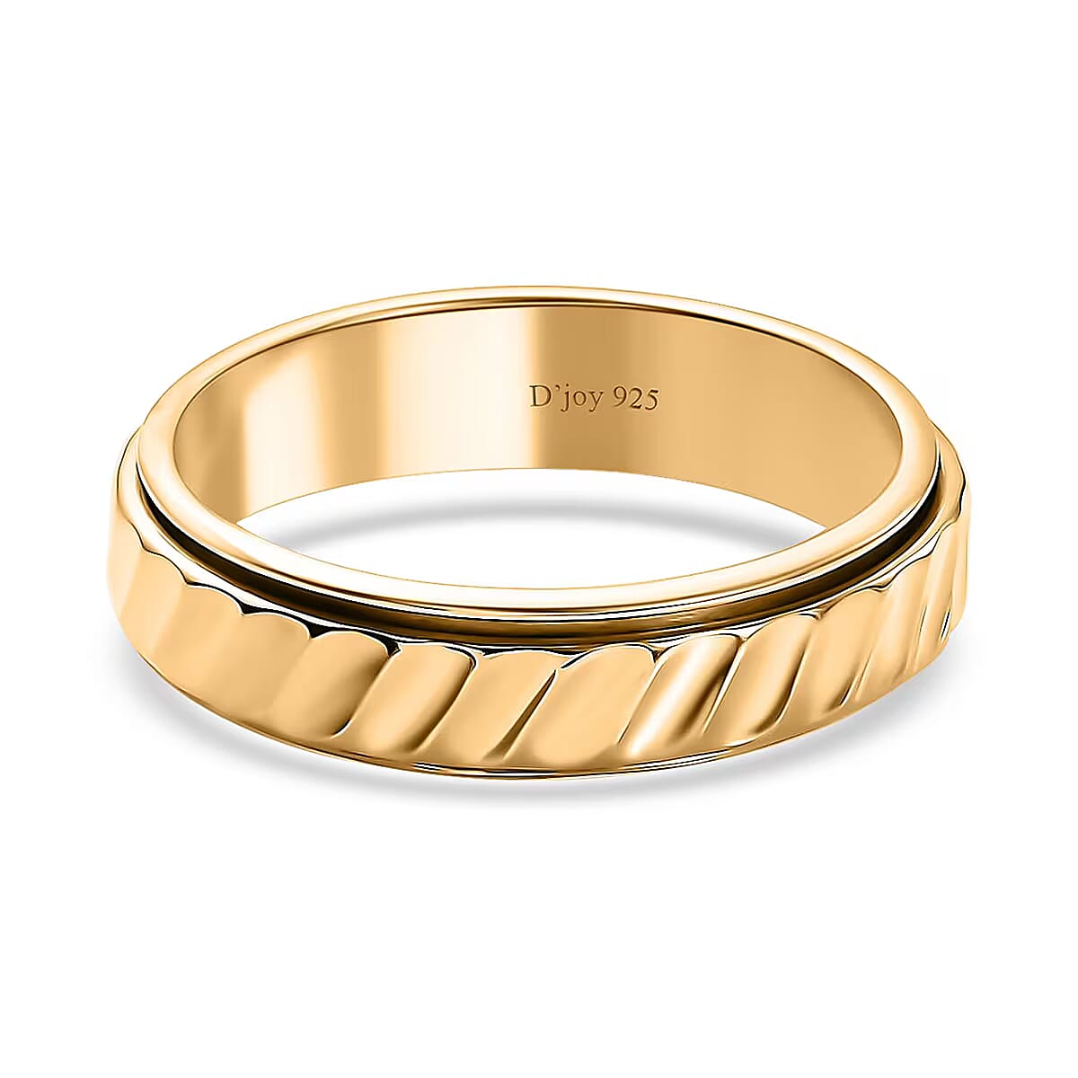 Diamond-cut Band Ring in 18K Vermeil Yellow Gold Over Sterling Silver (Size 8.0) 3.20 Grams image number 4