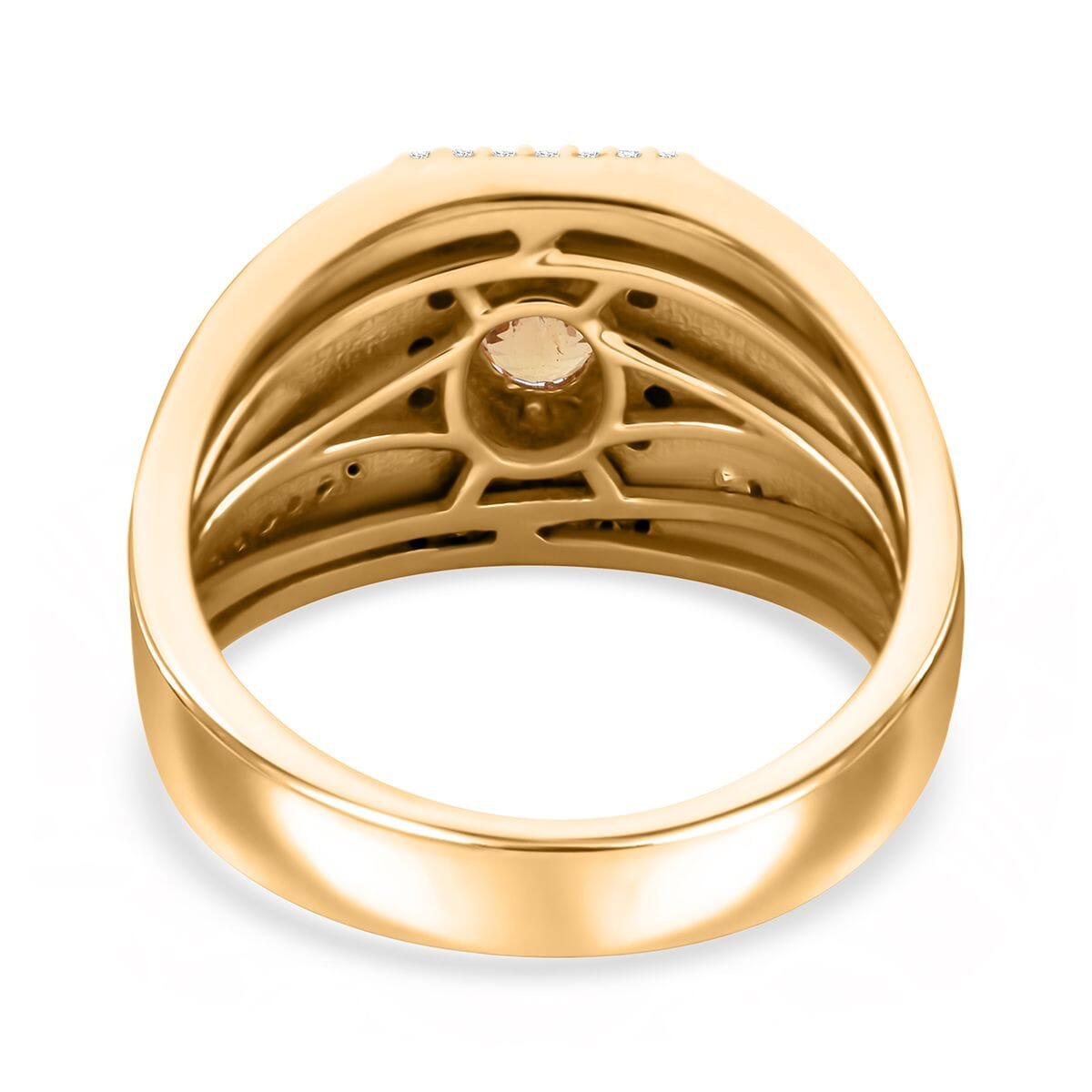 Premium Tanzania Yellow Zircon and White Zircon 1.90 ctw Ring in 18K Vermeil YG Over Sterling Silver (Size 10.0) image number 4
