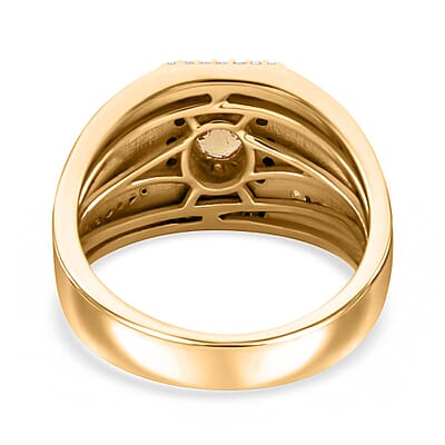 Premium Tanzania Yellow Zircon and White Zircon 1.90 ctw Ring in 18K Vermeil YG Over Sterling Silver (Size 10.0)