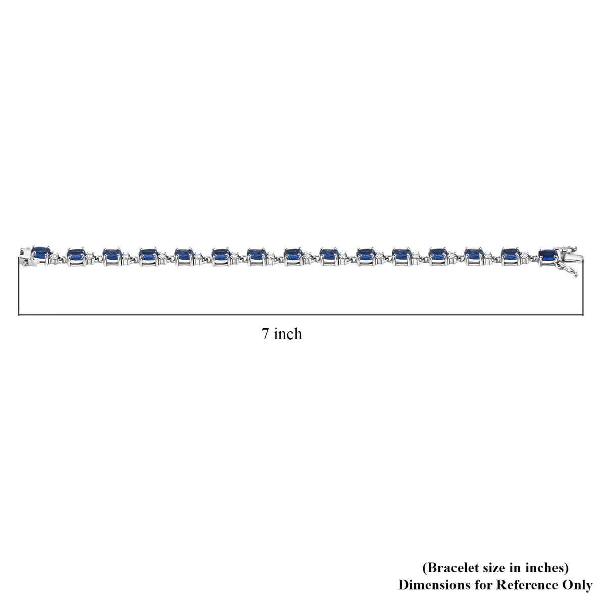 Kashmir Kyanite and Moissanite 9.50 ctw Bracelet in Rhodium Over Sterling Silver (6.50 In) image number 4