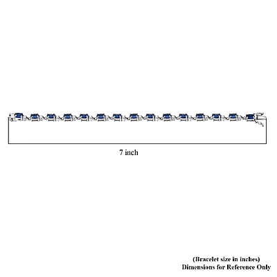 Kashmir Kyanite and Moissanite 9.50 ctw Bracelet in Rhodium Over Sterling Silver (6.50 In)