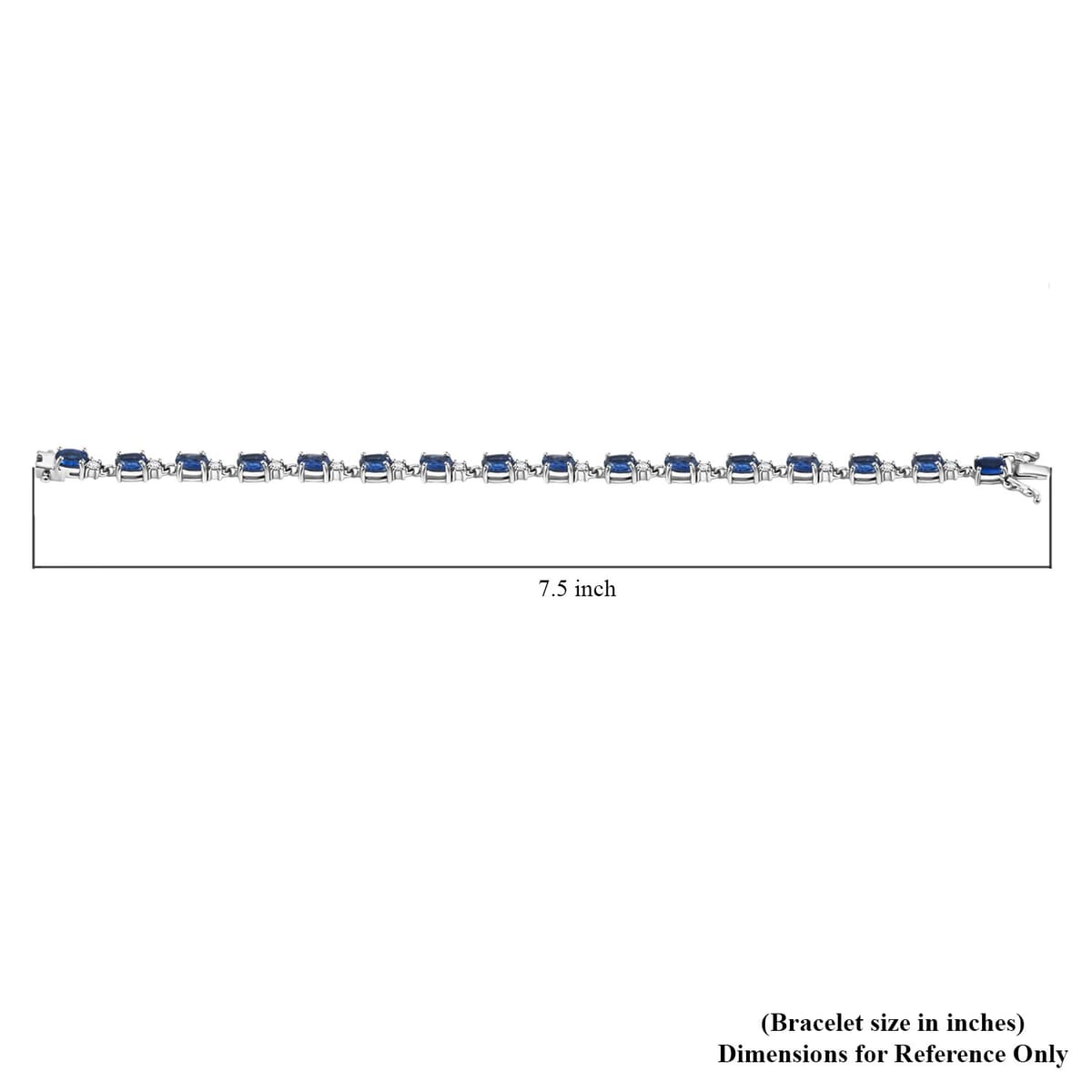 Kashmir Kyanite and Moissanite 10.75 ctw Bracelet in Rhodium Over Sterling Silve (7.25 In)  image number 4