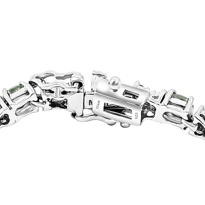 Premium Multi Sapphire and White Zircon 7.00 ctw Bloomfire Bracelet in Rhodium Over Sterling Silver (6.50 In)