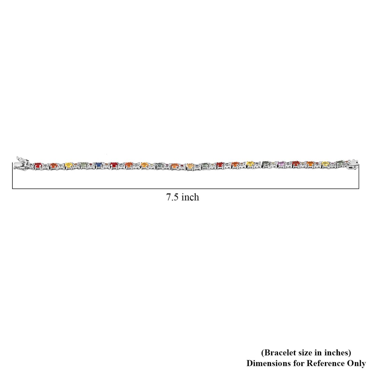 Premium Multi Sapphire and White Zircon 7.75 ctw Bloomfire Bracelet in Rhodium Over Sterling Silver (7.25 In) image number 3