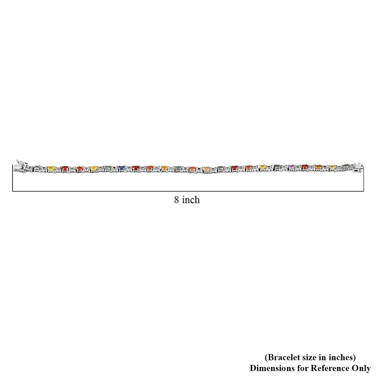 Premium Multi Sapphire and White Zircon 7.30 ctw Bloomfire Bracelet in Rhodium Over Sterling Silver (8.00 In) image number 3