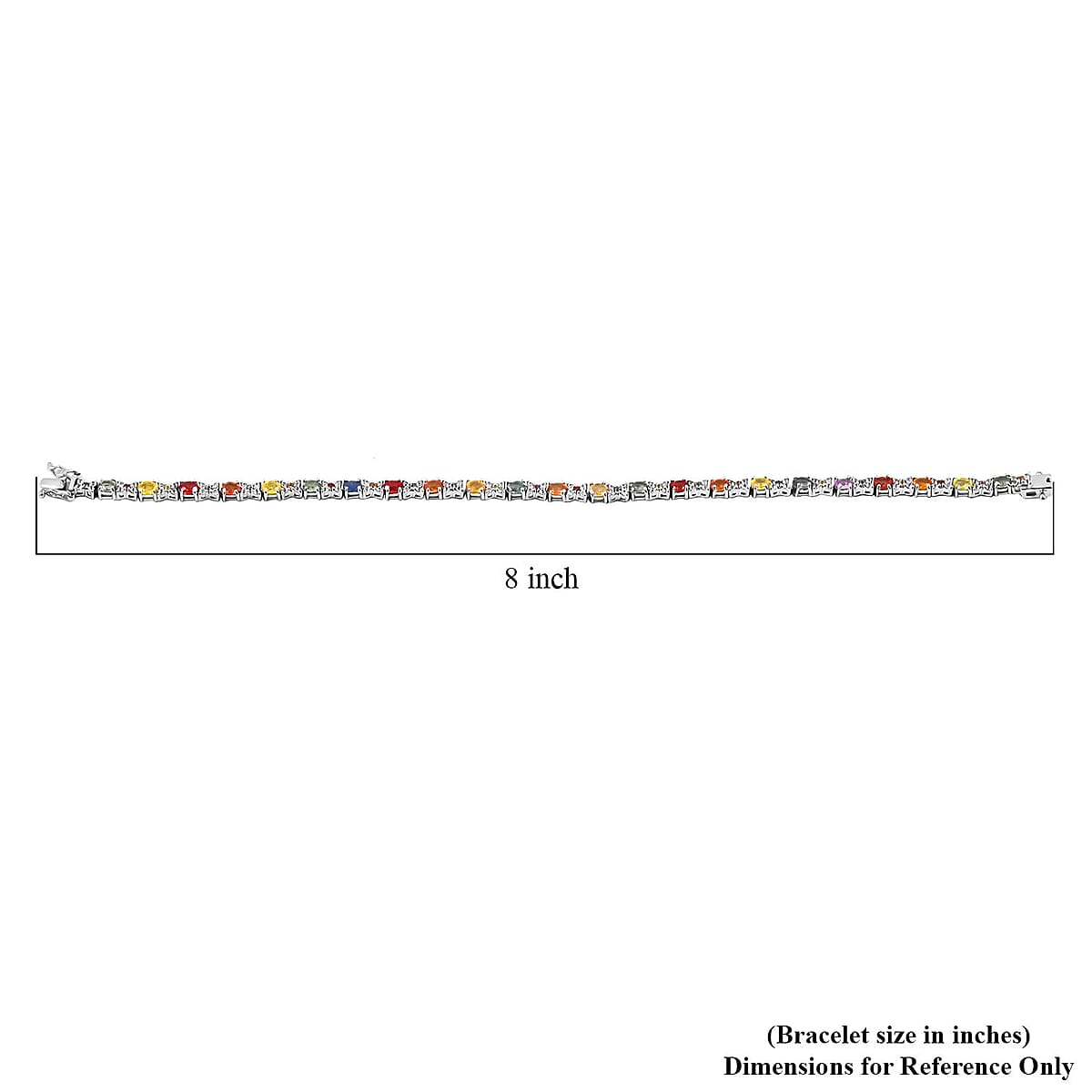 Premium Multi Sapphire and White Zircon 7.30 ctw Bloomfire Bracelet in Rhodium Over Sterling Silver (8.00 In) image number 5