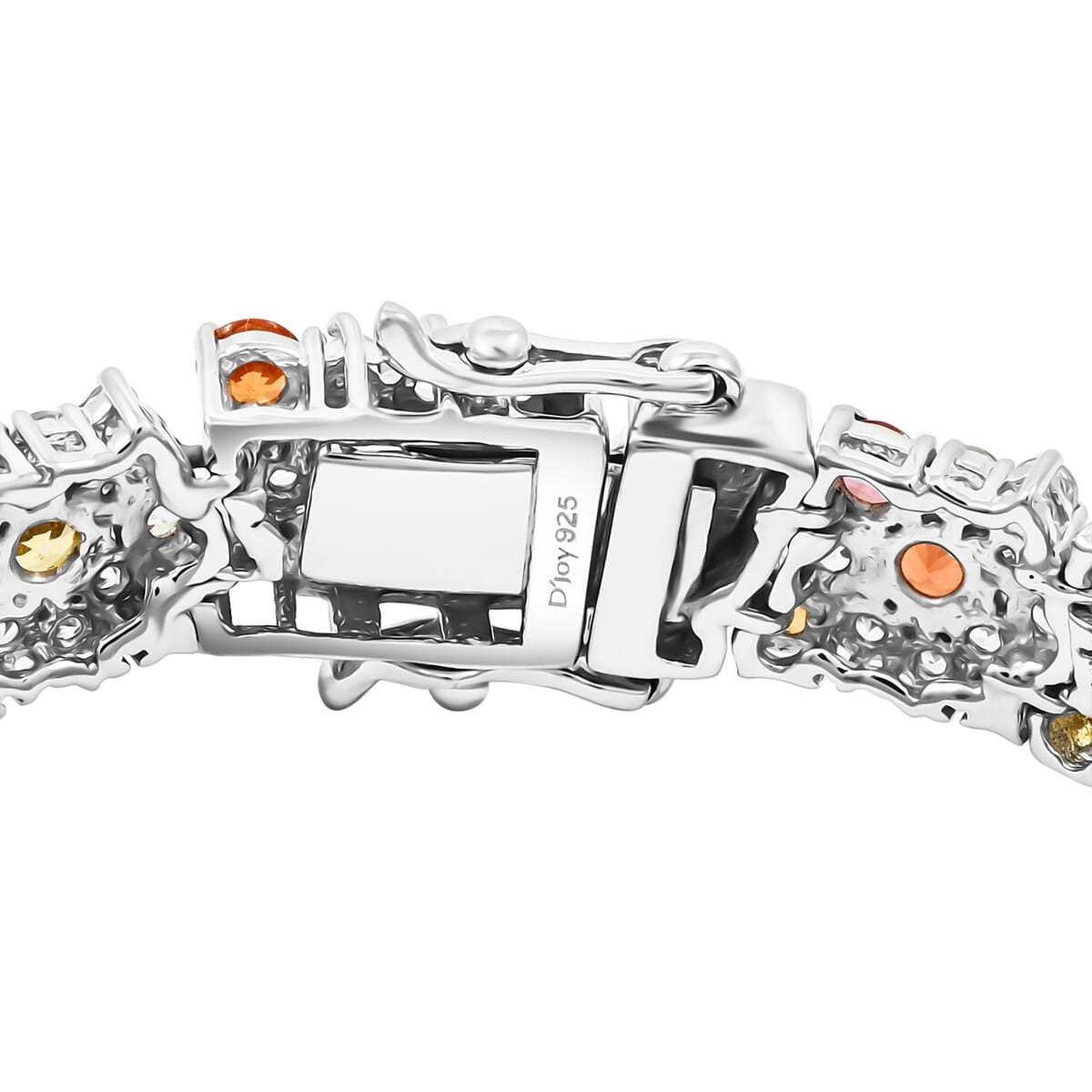 Multi Sapphire and White Zircon 15.60 ctw Rainbow Radiance Bracelet in Rhodium Over Sterling Silver (6.50 In) image number 2