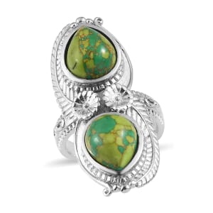 Mojave Green Turquoise 6.85 ctw Fancy Ring in Stainless Steel (Size 10.0)