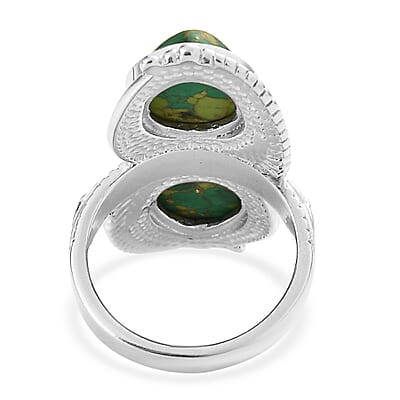 Mojave Green Turquoise 6.85 ctw Fancy Ring in Stainless Steel (Size 10.0)