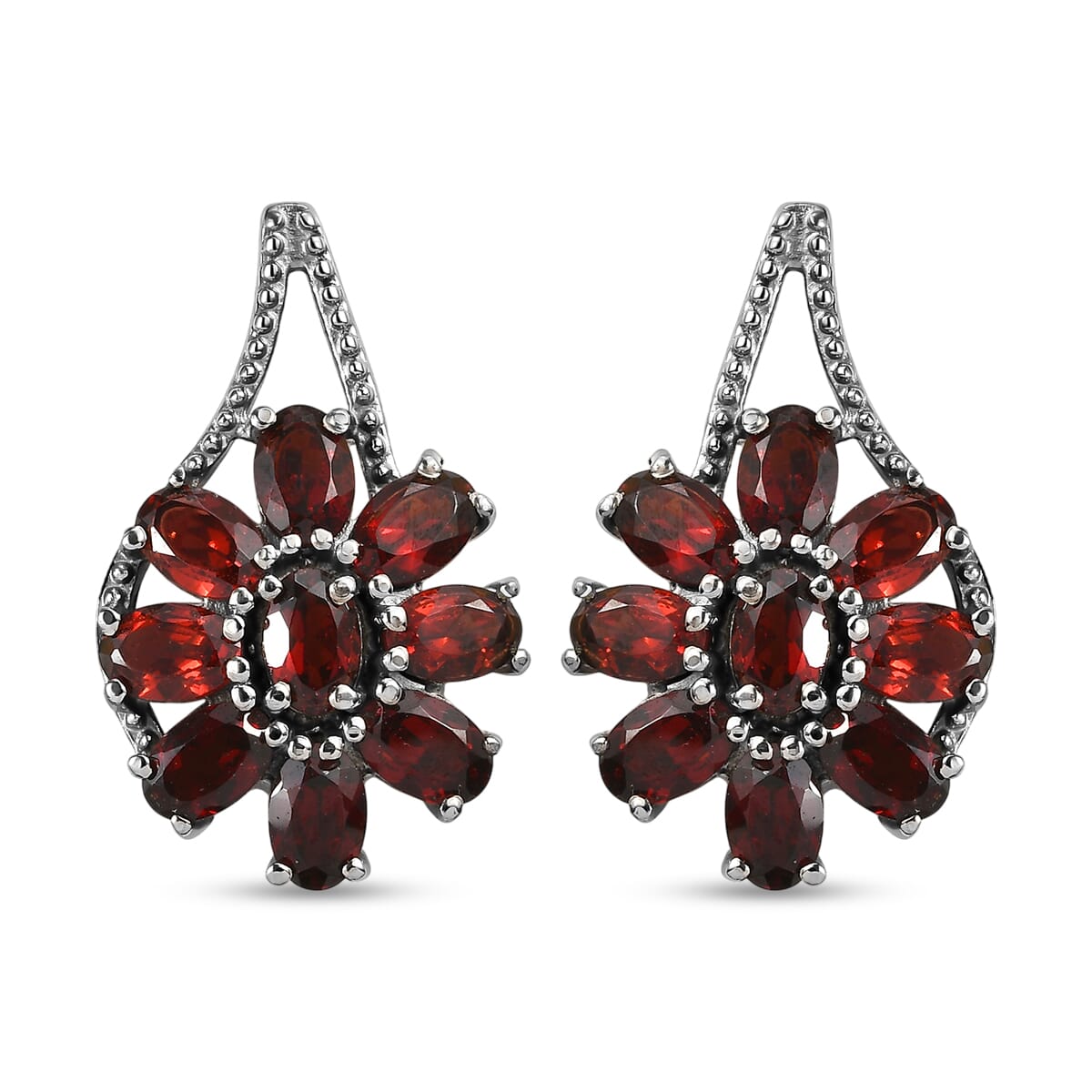 Mozambique Garnet 9.00 ctw Earrings in Stainless Steel image number 0