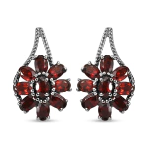Mozambique Garnet 9.00 ctw Earrings in Stainless Steel