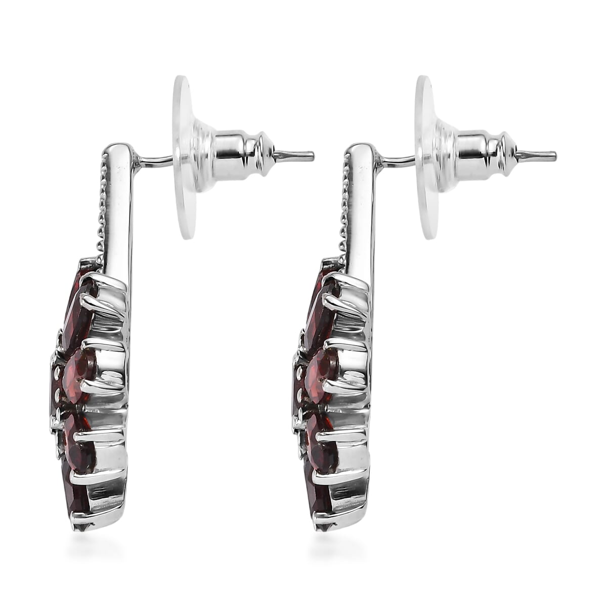 Mozambique Garnet 9.00 ctw Earrings in Stainless Steel image number 3