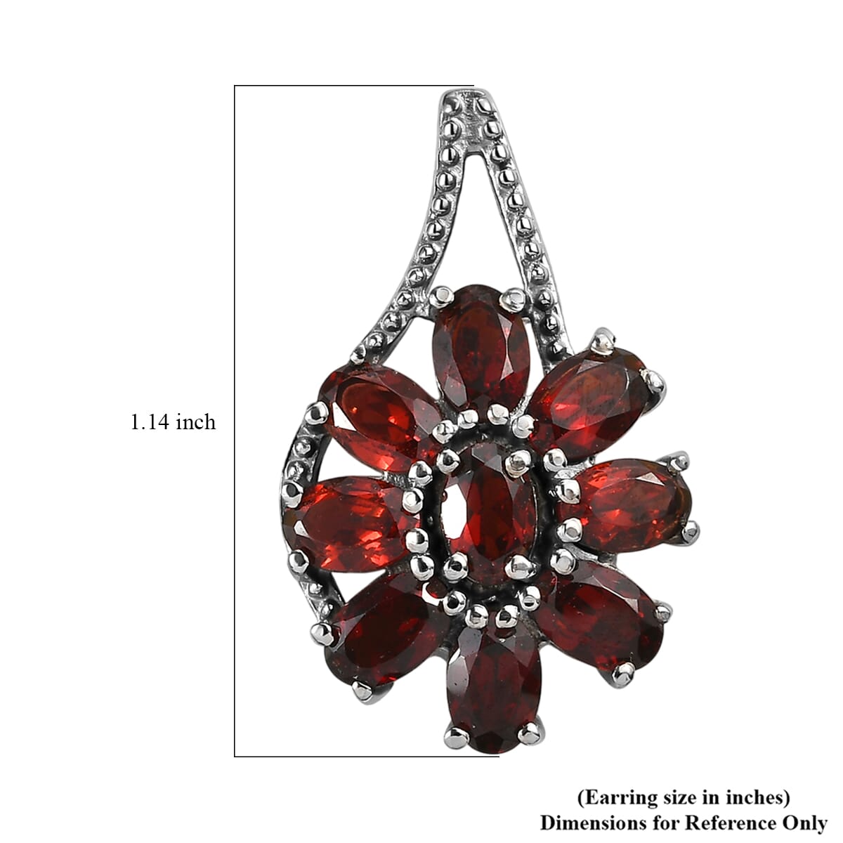 Mozambique Garnet 9.00 ctw Earrings in Stainless Steel image number 5