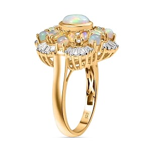 Ethiopian Welo Opal 5.83 ctw Ring in 18K Vermeil Yellow Gold Over Sterling Silver (Size 10.0) (6.38 g)