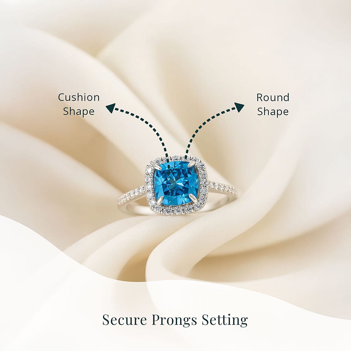 950 Platinum Lab Grown Blue and White Diamond (VS) Ring (Size 6.5) 3.50 ctw image number 4