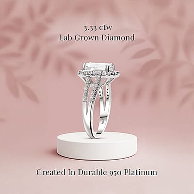 IGI Certified Luxuriant Lab Grown Diamond E-F VS 3.33 ctw Celestial Gate Ring in 950 Platinum (Size 6.0)