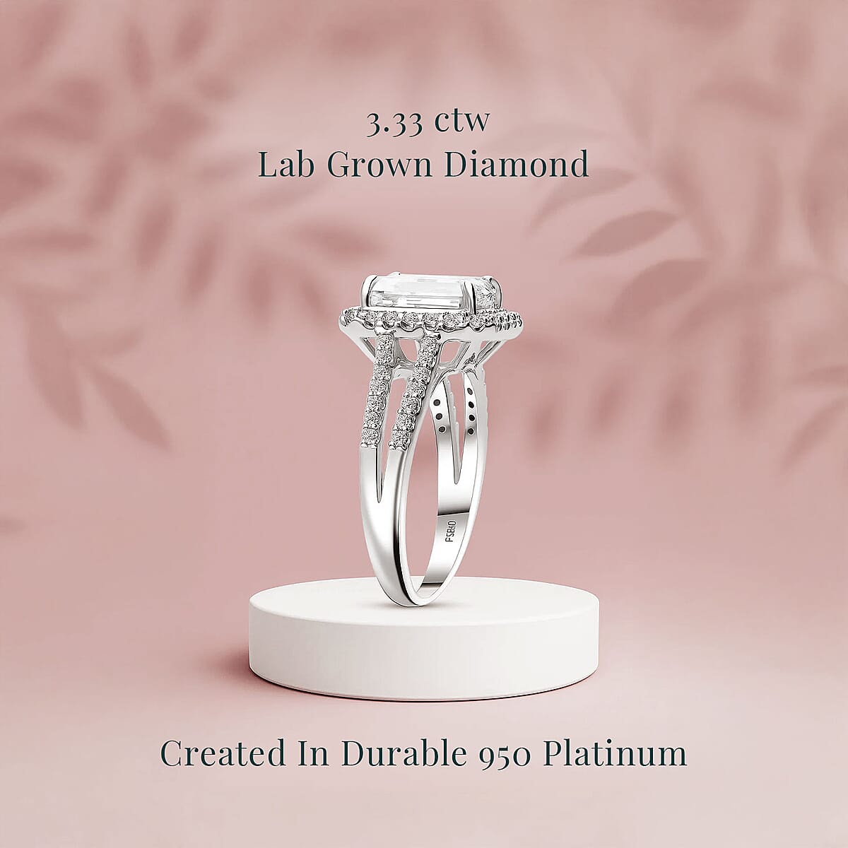 IGI Certified Luxuriant Lab Grown Diamond E-F VS 3.33 ctw Celestial Gate Ring in 950 Platinum (Size 7.0) image number 2
