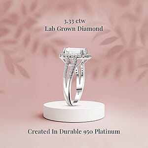 IGI Certified 950 Platinum Luxuriant Lab Grown Diamond (E-F, VS) Celestial Gate Ring (Size 8.5) 3.33 ctw