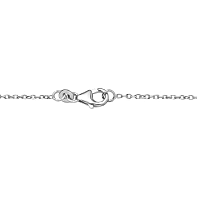 Tanzanite and White Zircon Fancy 1.03 ctw Necklace in Rhodium Over Sterling Silver 18 Inches