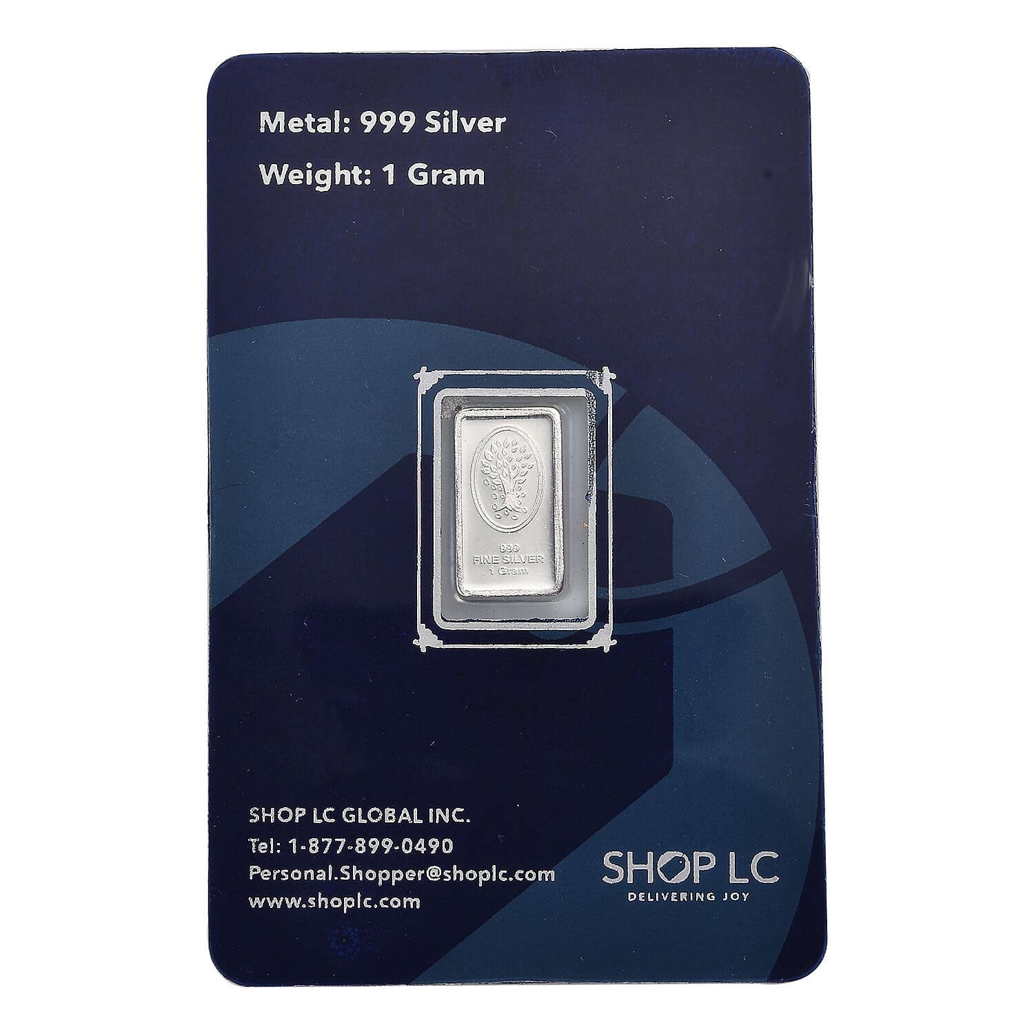 999.9 Fine Silver Tree of Life Bar 1 Grams