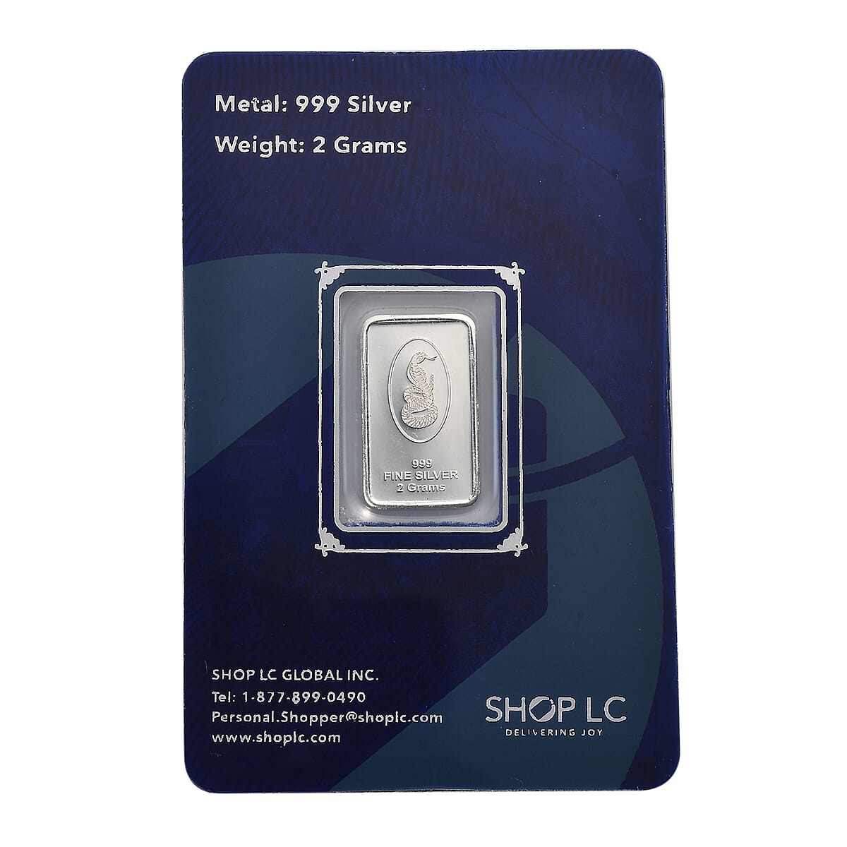 999.9 Fine Silver Snake Bar 2 Grams image number 3
