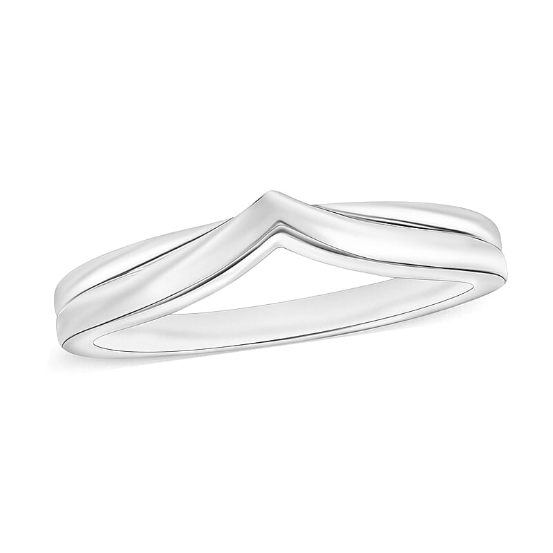 D'Joy Wishbone Ring in 10K White Gold (Size 10.0) 5 Grams