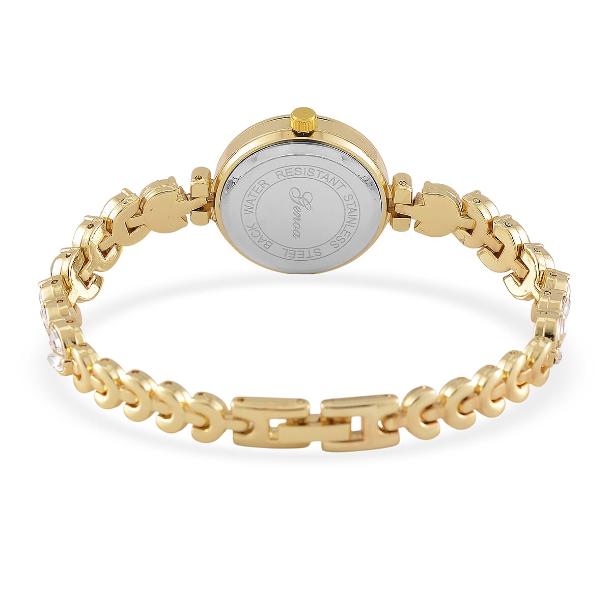 Genoa Austrian Crystal Japanese Movement MOP Dail Watch in Goldtone image number 5