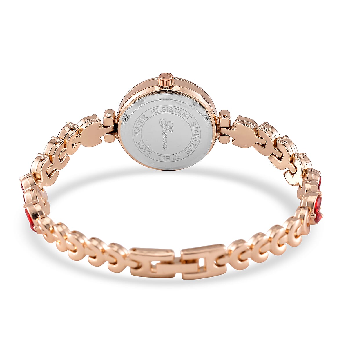 Genoa Red Austrian Crystal Japanese Movement Watch in Rosetone image number 4