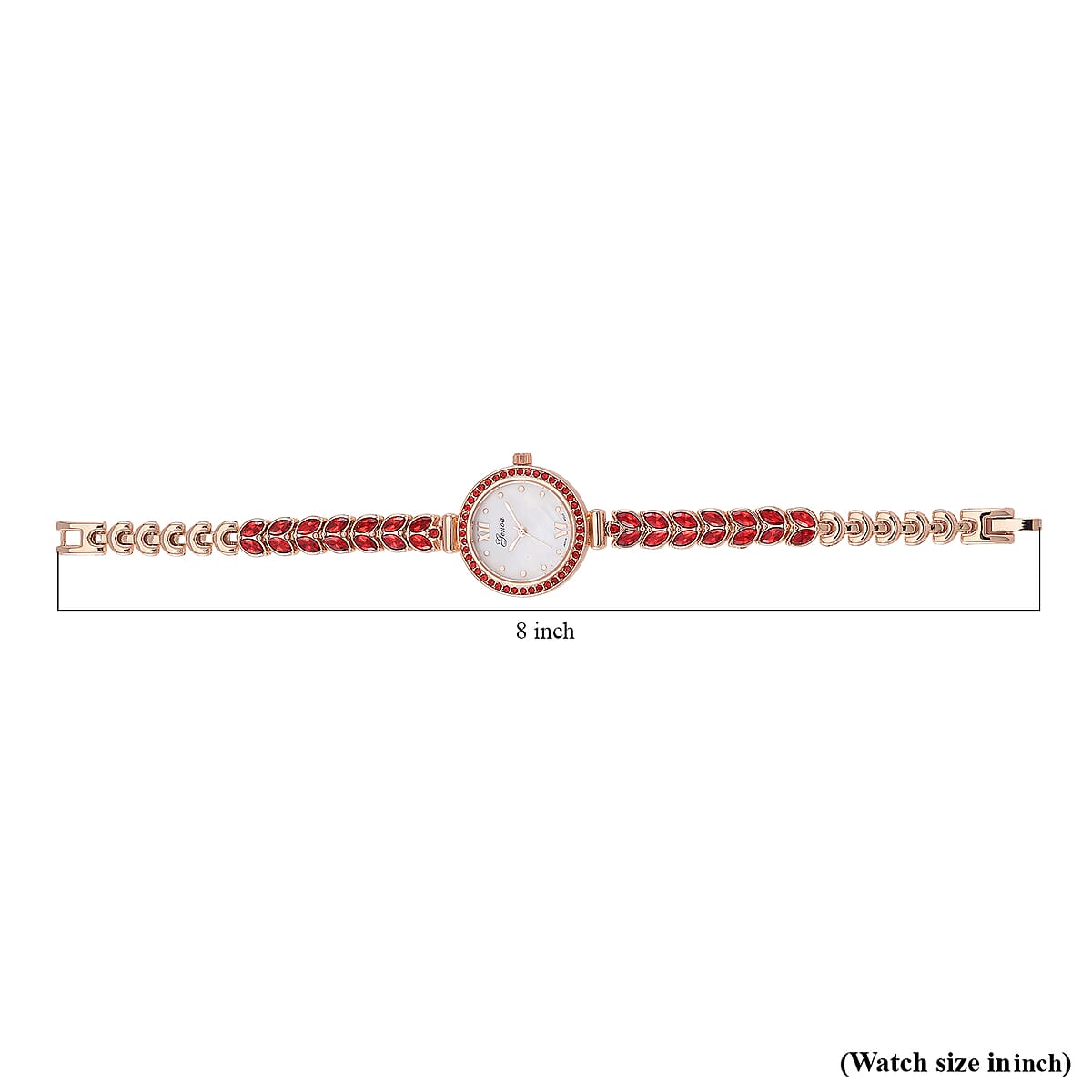 Genoa Red Austrian Crystal Japanese Movement Watch in Rosetone image number 6