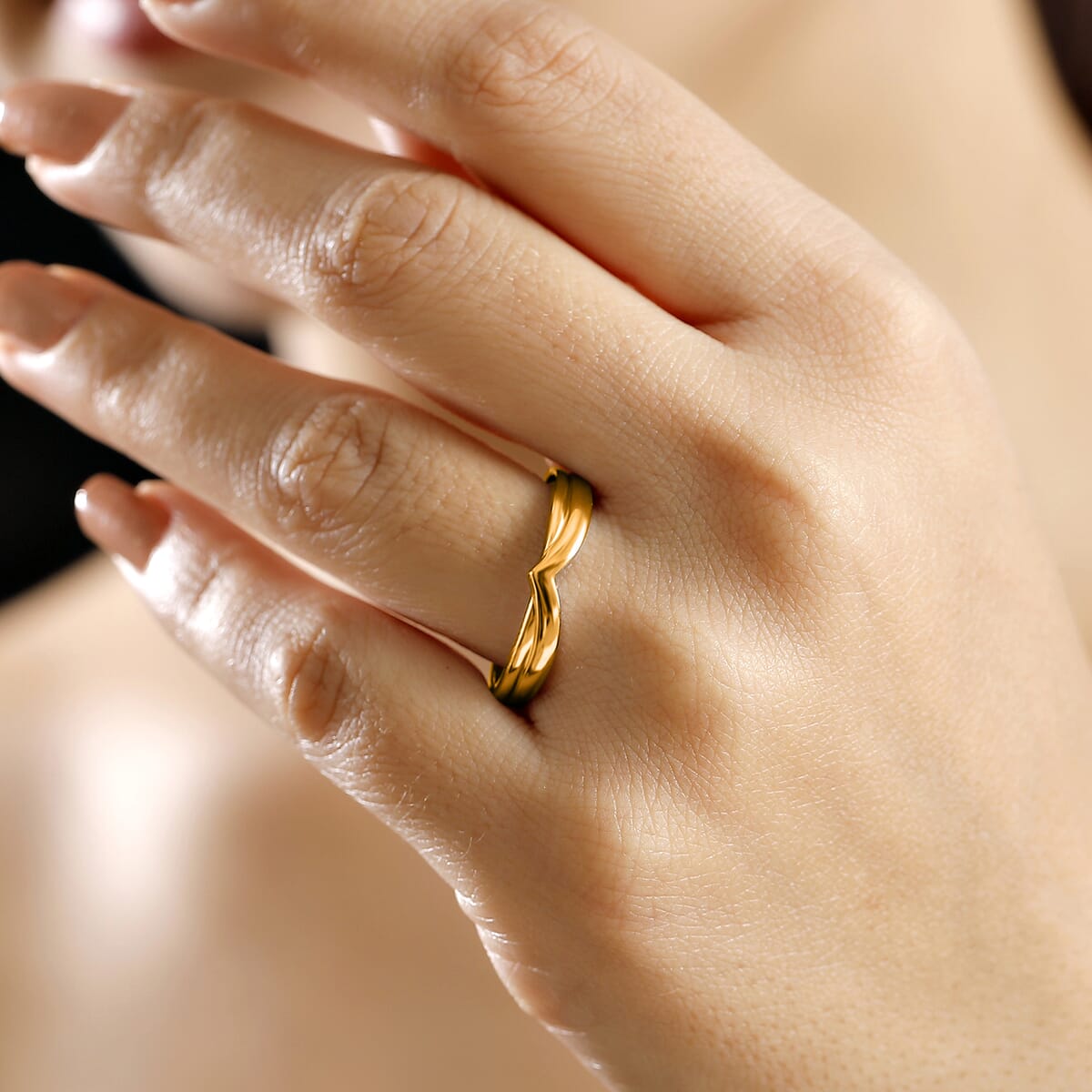Wishbone Ring in 18K Yellow Gold (Size 10.0) 6 Grams image number 1