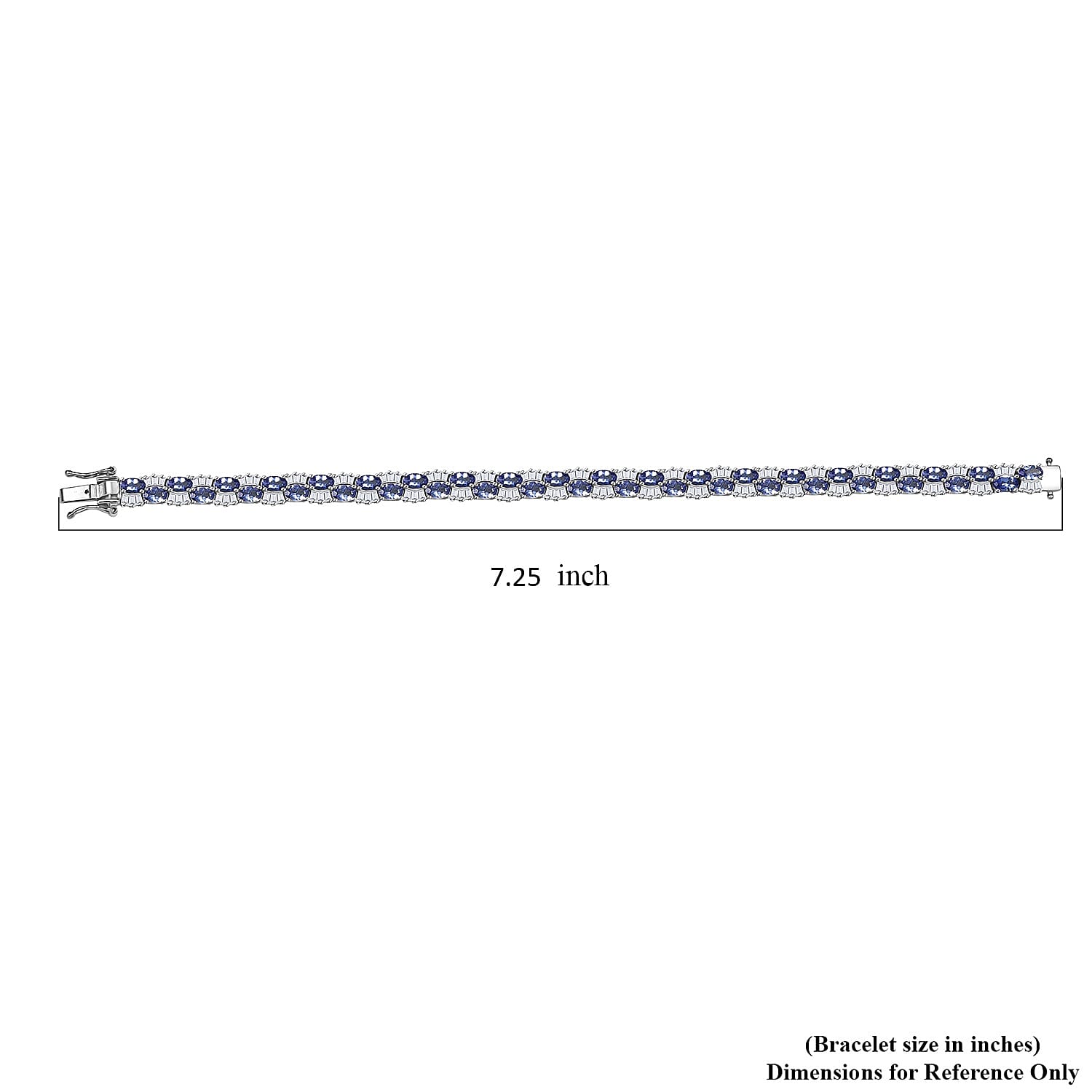 D'Joy Tanzanite and White Zircon 12.65 ctw Celestial Symphony Bracelet in Rhodium Over Sterling Silver (7.25 In)