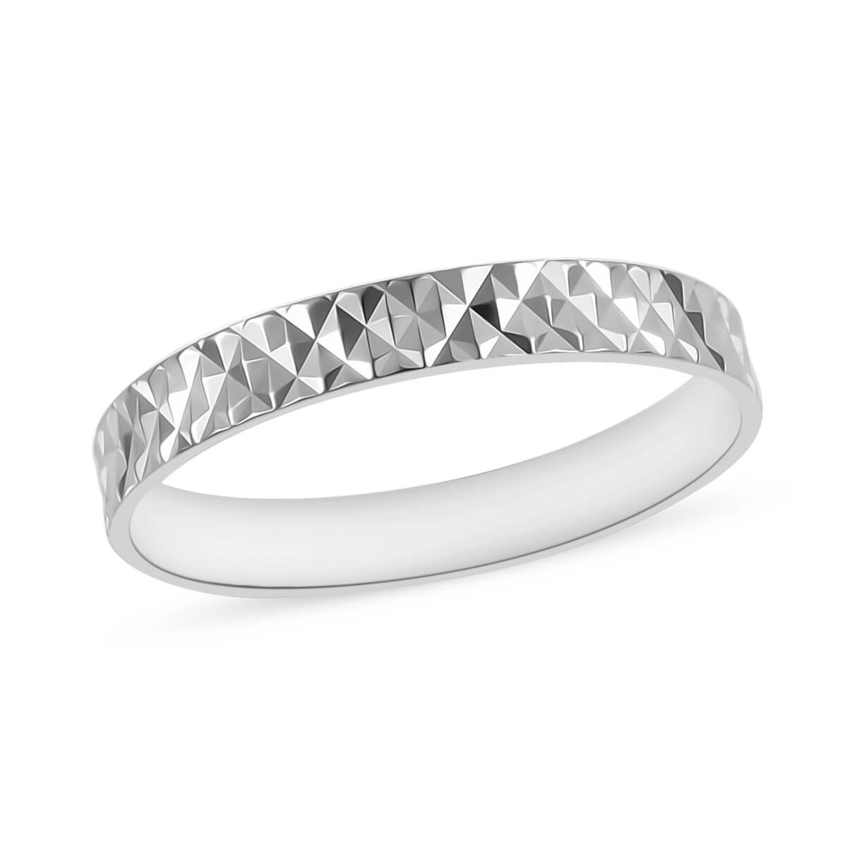 Diamond-cut Band Ring in 22K White Gold (Size 10.0) 2.50 Grams image number 0