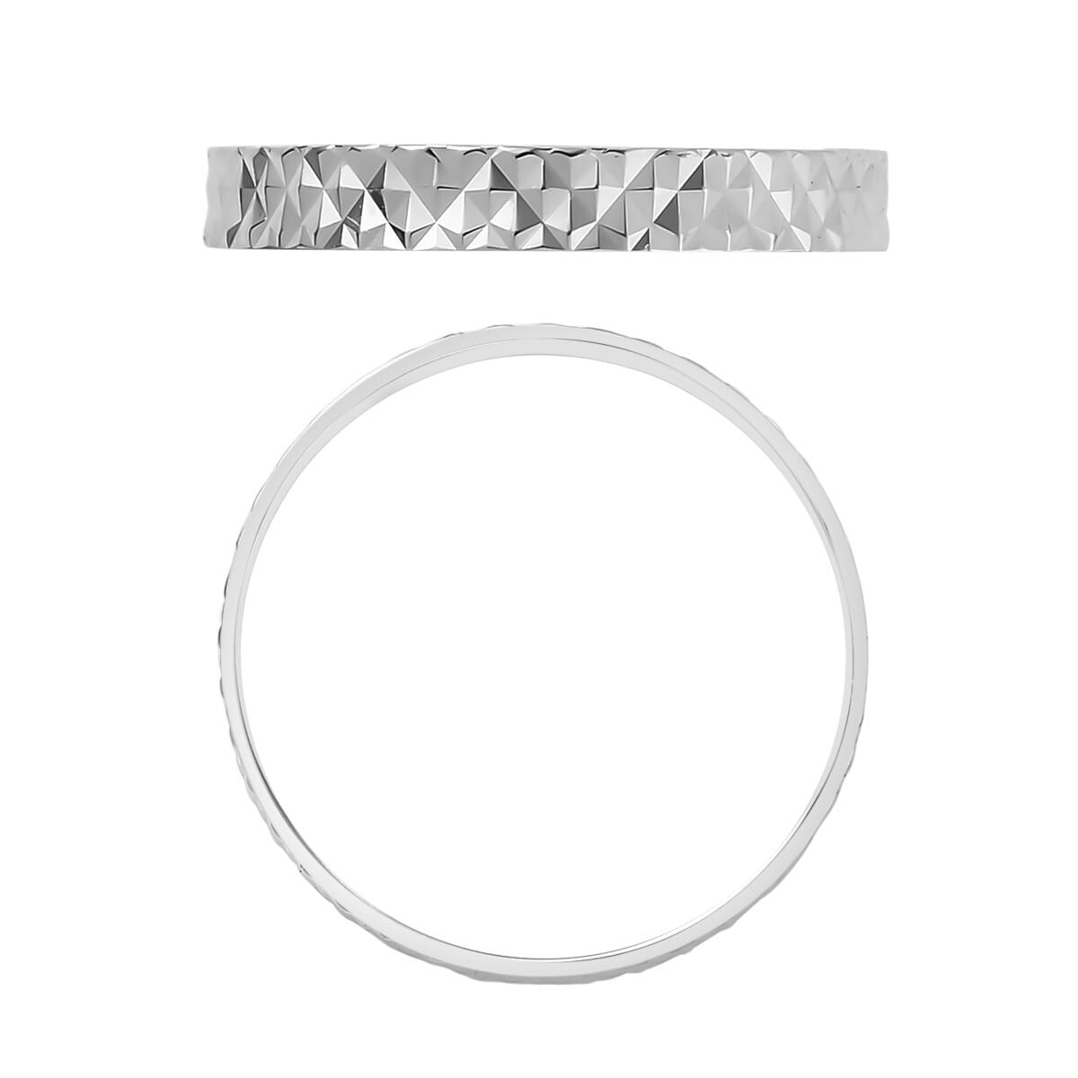 Diamond-cut Band Ring in 22K White Gold (Size 10.0) 2.50 Grams image number 3