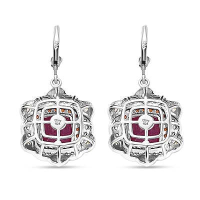 D'Joy Niassa Ruby (FF) and Multi Gemstone 8.40 ctw Regal Bloom Earrings in 18K Vermeil YG and Rhodium Over Sterling Silver