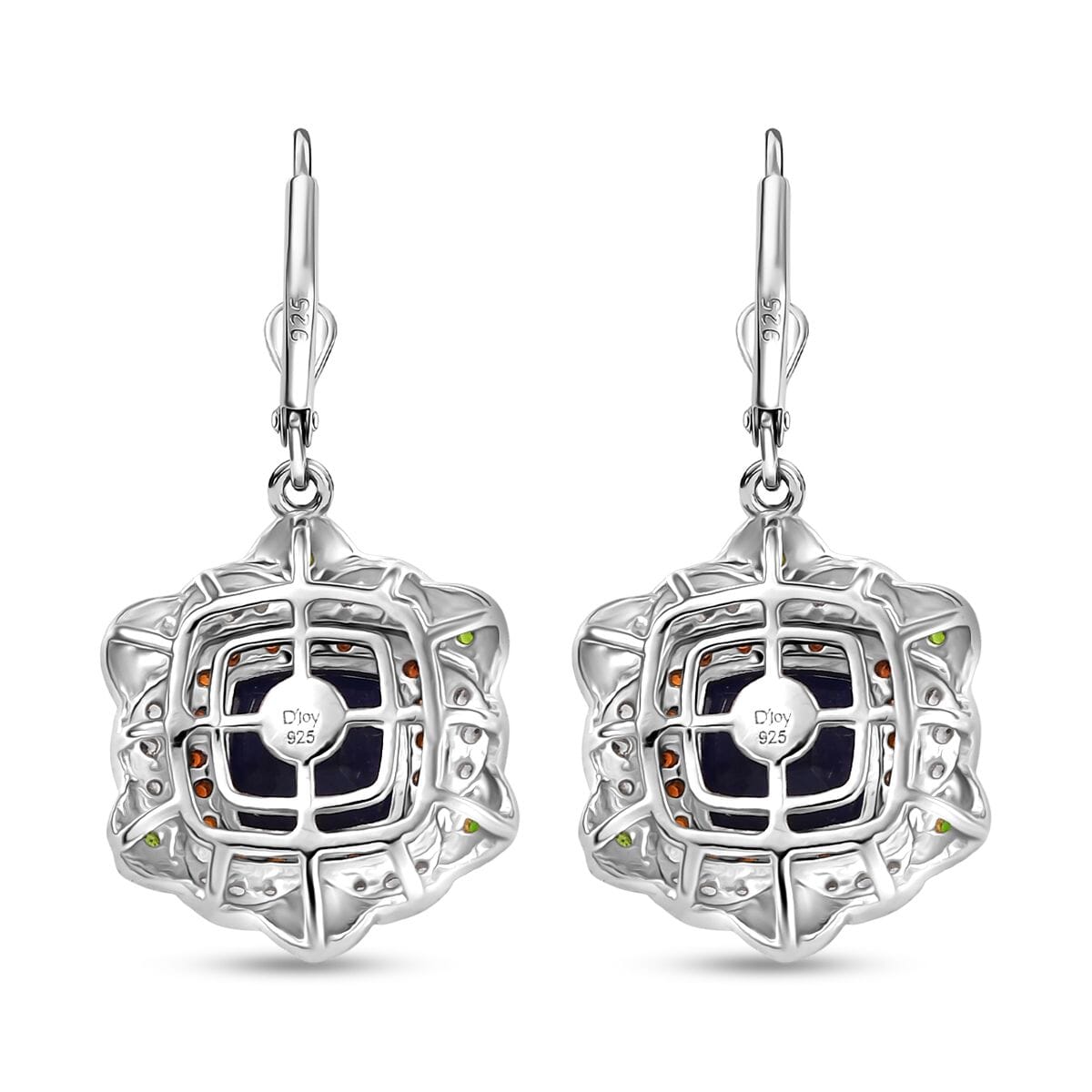 D'Joy Masoala Sapphire (D) and Multi Gemstone 8.70 ctw Earrings in 18K Vermeil YG and Rhodium Over Sterling Silver image number 4