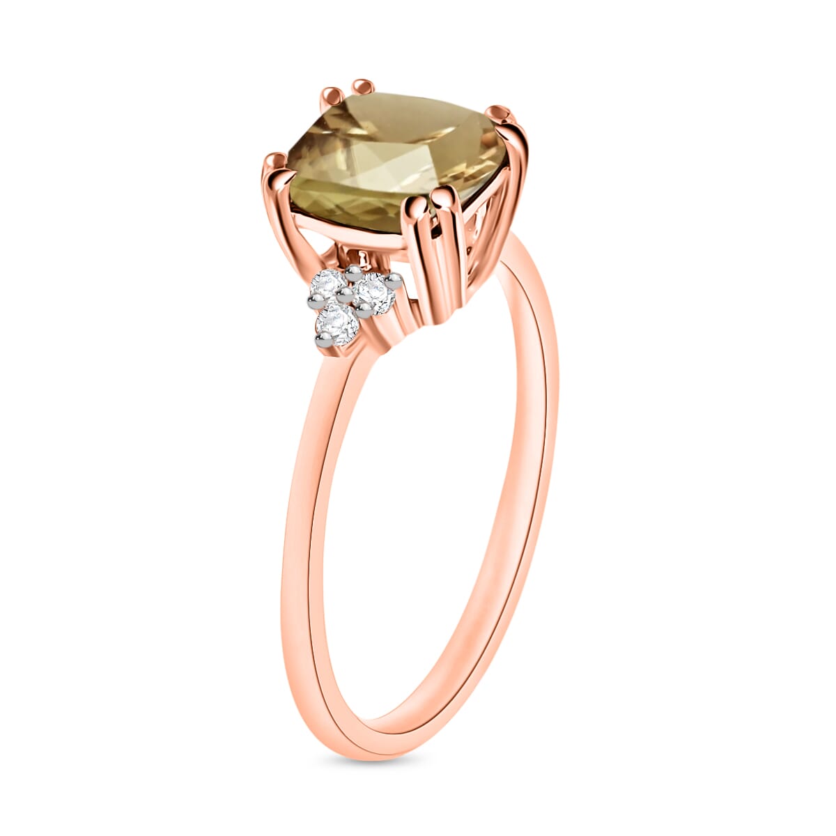 AAA Turkizite and Diamond 1.49 ctw Ring in 18K Vermeil Rose Gold Over Sterling Silver (Size 10.0) image number 2