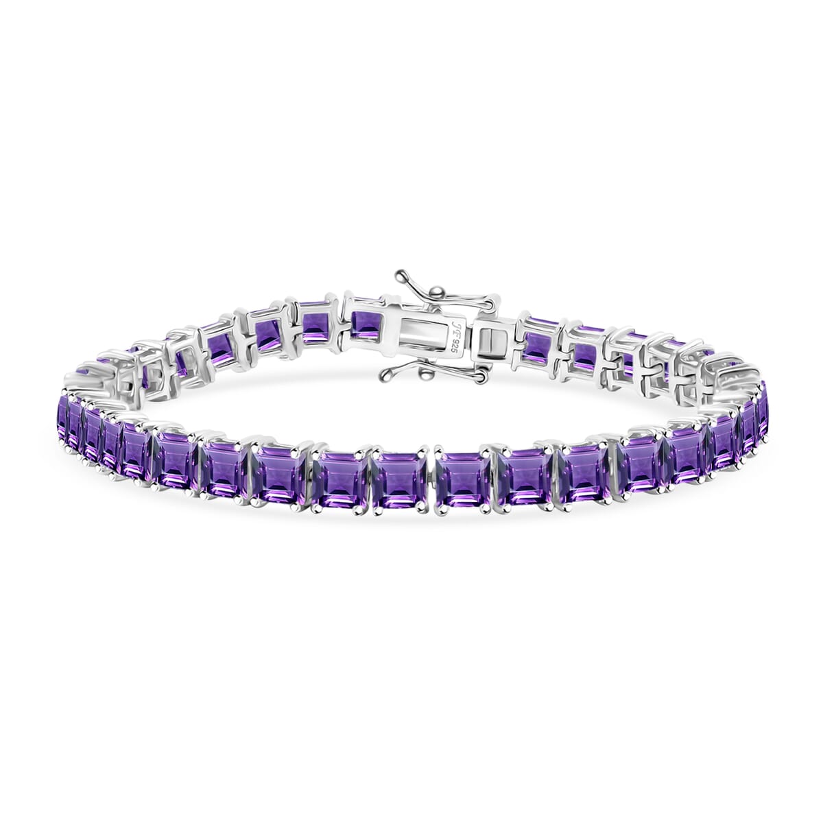 Premium African Amethyst 22.10 ctw Tennis Bracelet in Rhodium Over Sterling Silver (7.25 In) image number 0