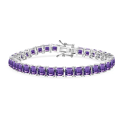 Amethyst / Rhodium Over Sterling Silver / 7.25 Inches - Product card gallery slide 1 (10178024767801)