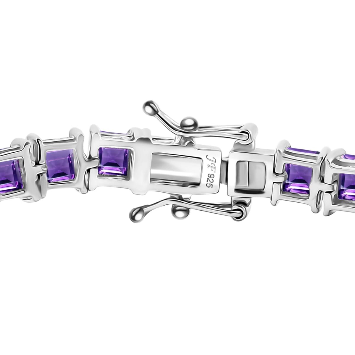 Premium African Amethyst 22.10 ctw Tennis Bracelet in Rhodium Over Sterling Silver (7.25 In) image number 2
