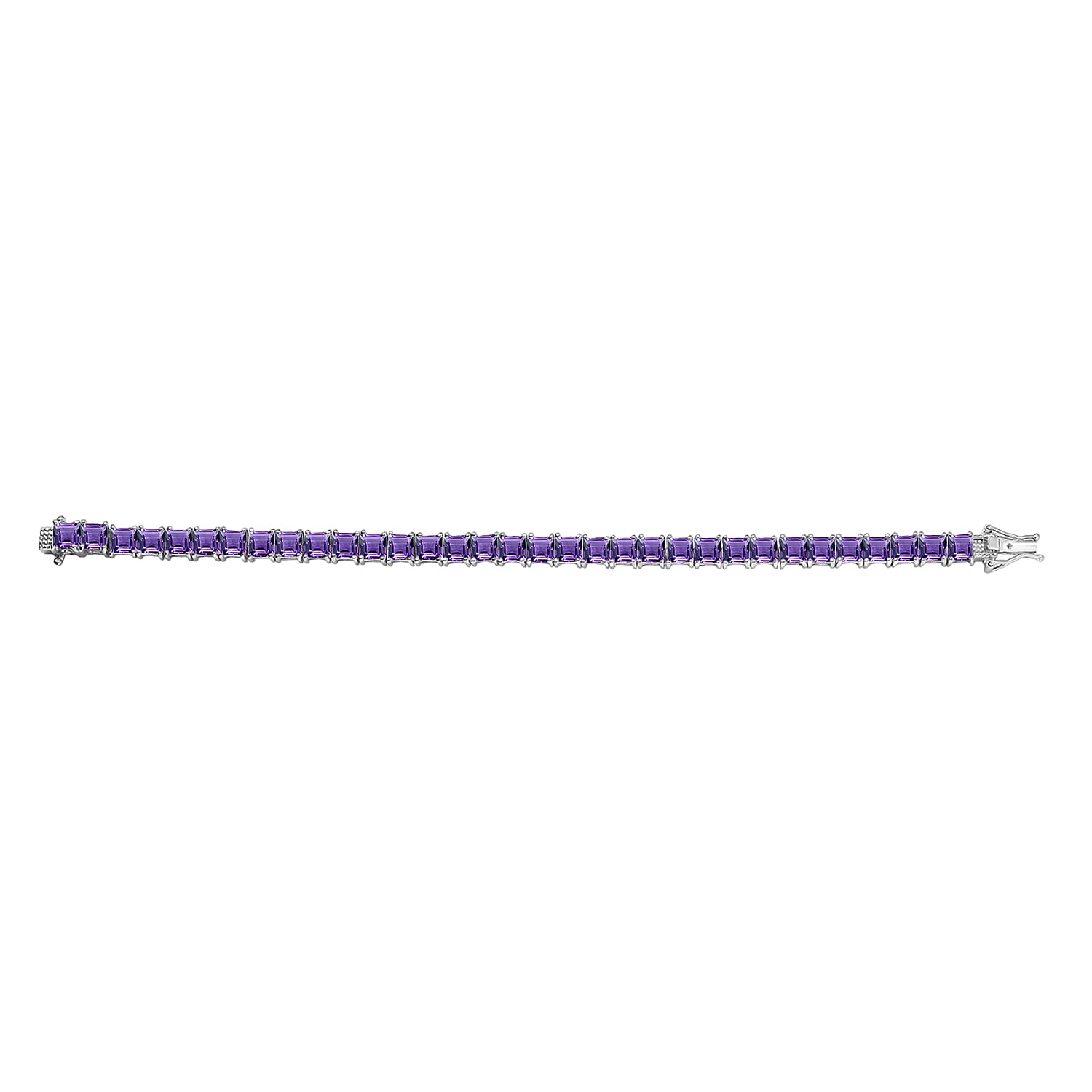 Amethyst / Rhodium Over Sterling Silver / 7.25 Inches - Product card gallery slide 4 (10178024767801)