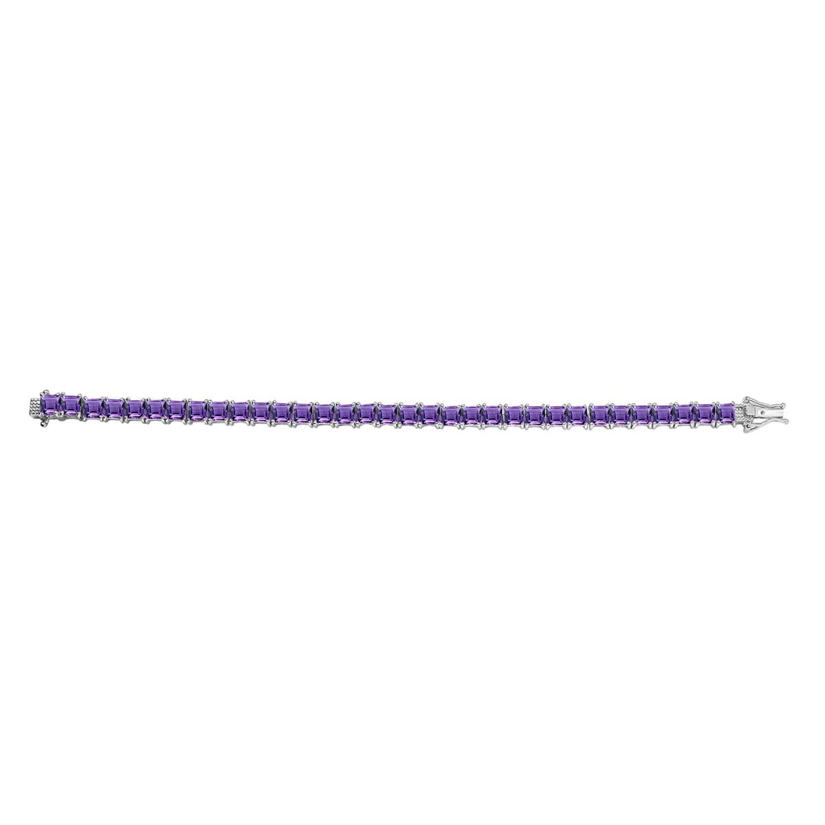 Premium African Amethyst 22.10 ctw Tennis Bracelet in Rhodium Over Sterling Silver (7.25 In) image number 3