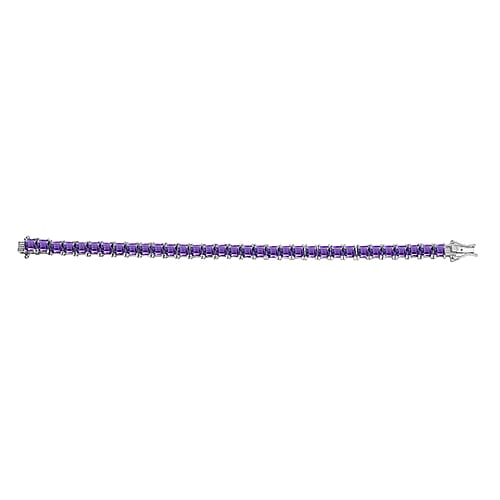 Amethyst / Rhodium Over Sterling Silver / 7.25 Inches - Product card gallery slide 4 (10178024767801)