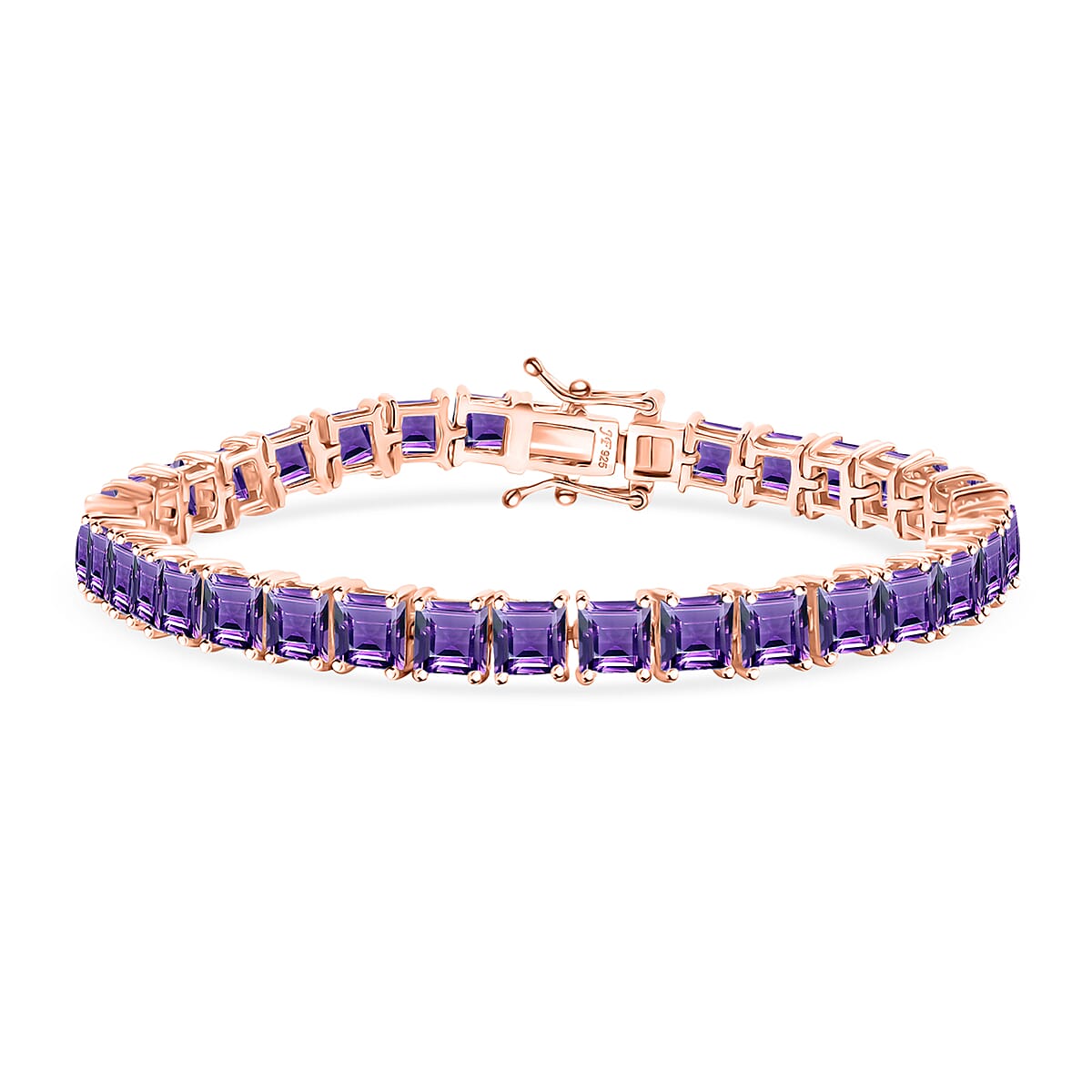D'Joy Premium African Amethyst 22.10 ctw Tennis Bracelet in 18K Vermeil Rose Gold Over Sterling Silver (7.25 In) image number 0