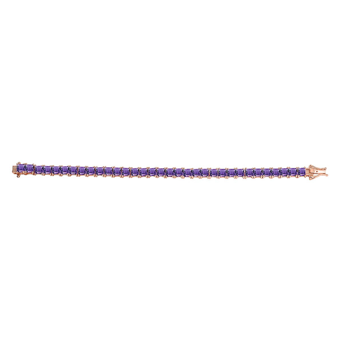 D'Joy Premium African Amethyst 22.10 ctw Tennis Bracelet in 18K Vermeil Rose Gold Over Sterling Silver (7.25 In) image number 3