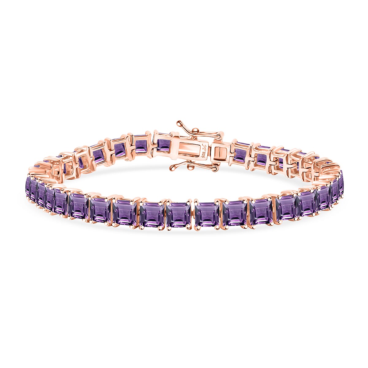D'Joy Premium Rose De France Amethyst 22.10 ctw Tennis Bracelet in 18K Vermeil Rose Gold Over Sterling Silver (7.25 In) image number 0