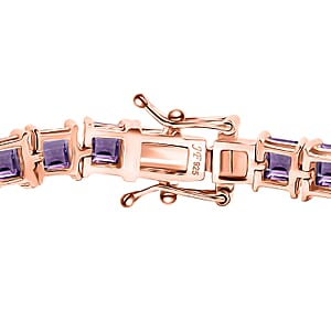 D'Joy Premium Rose De France Amethyst 22.10 ctw Tennis Bracelet in 18K Vermeil Rose Gold Over Sterling Silver (7.25 In)