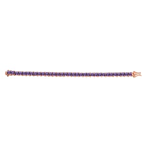 D'Joy Premium Rose De France Amethyst 22.10 ctw Tennis Bracelet in 18K Vermeil Rose Gold Over Sterling Silver (7.25 In)